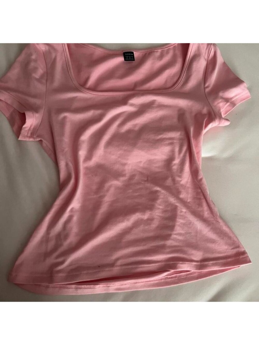 SHEIN pink square neck crop top in a size medium #squareneck #shein